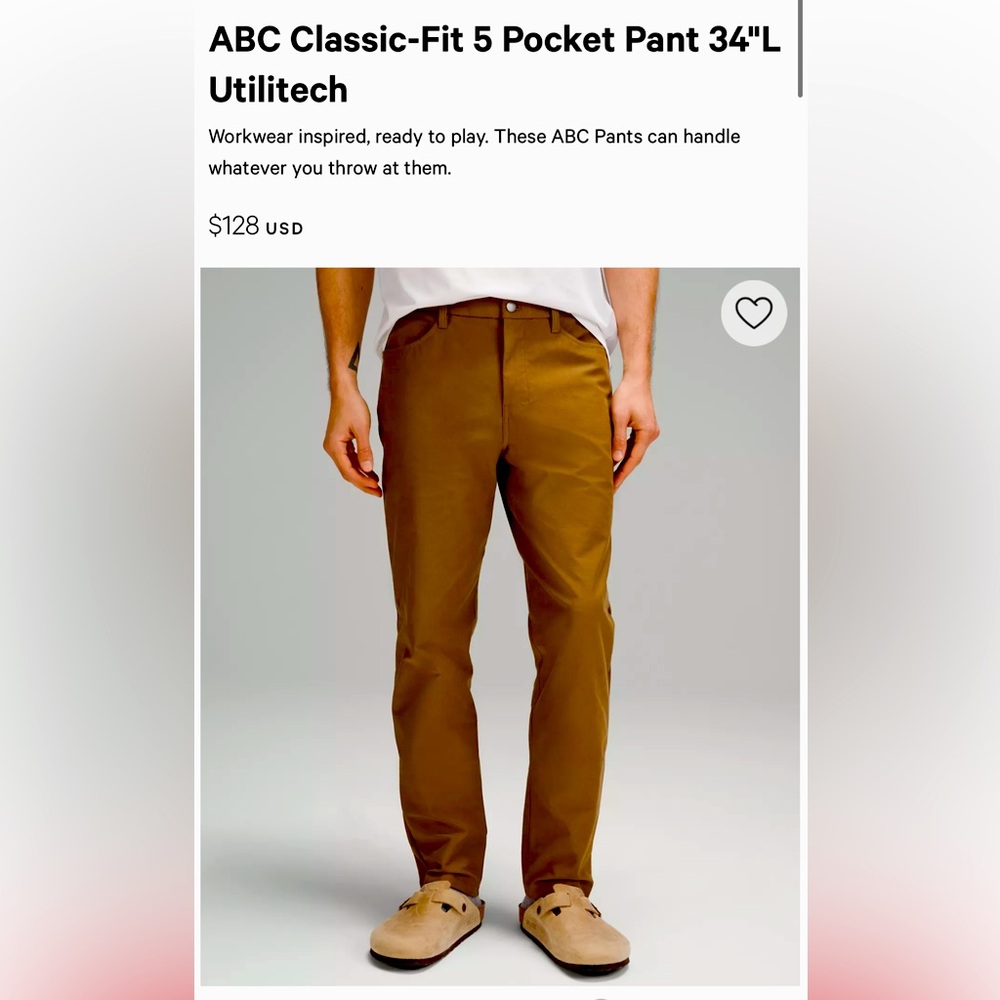 Lululemon | ABC Slim-Fit 5 Pocket Pant 34"L
Utilitech